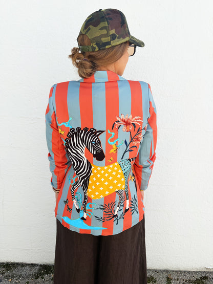 Zebra Striped Blazer