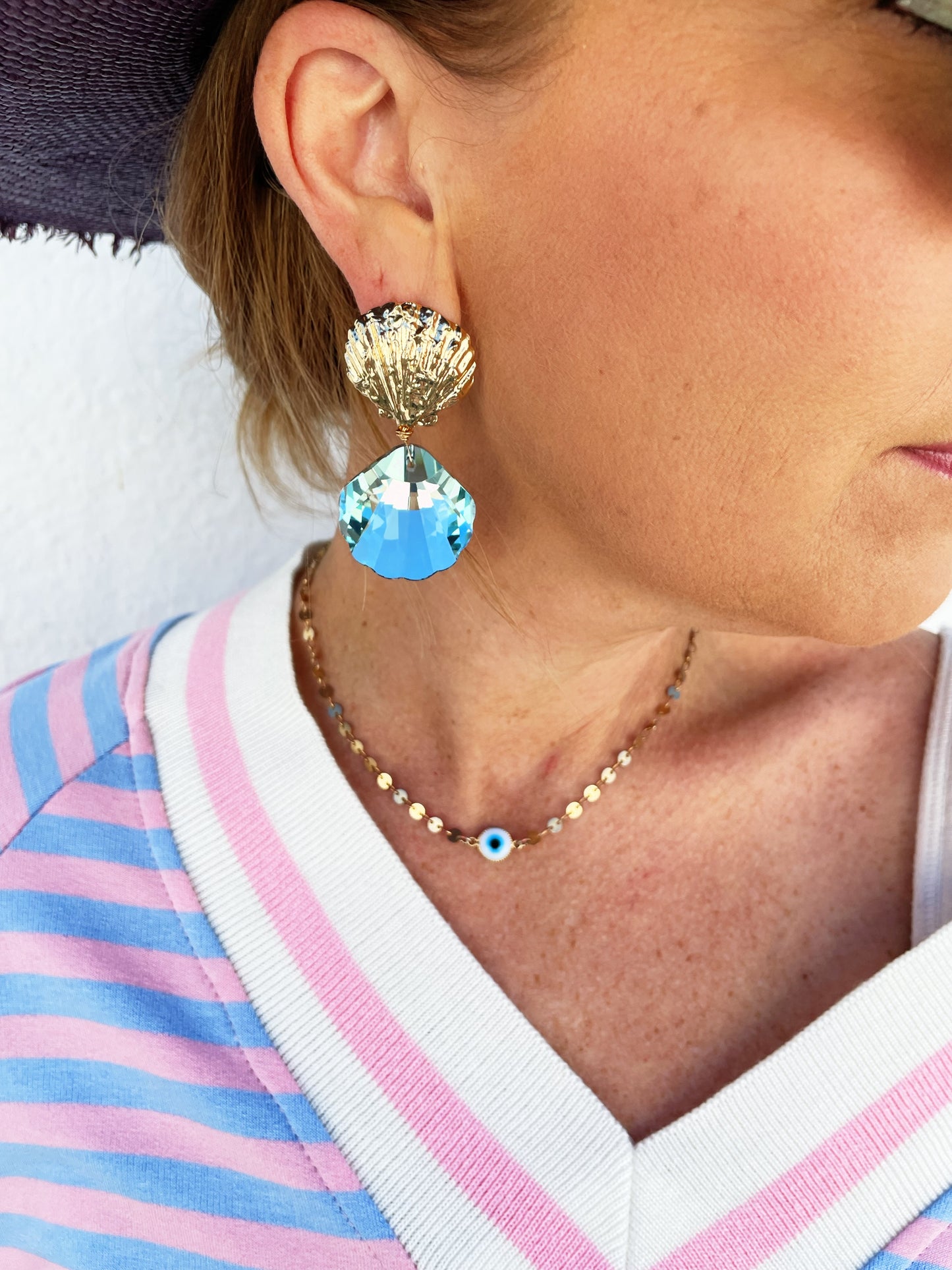 Ariel Earring in Aqua
