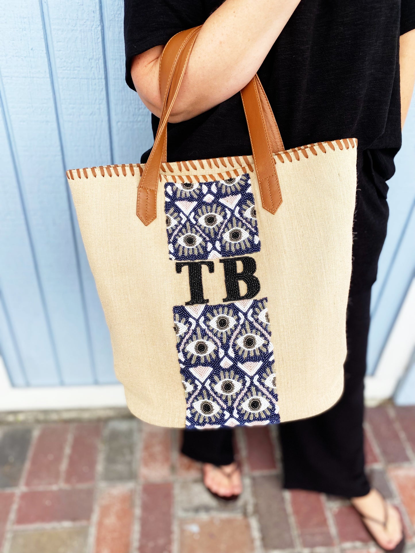 Custom Beaded Tote Bag