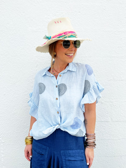 Phoebe Top in Light Blue