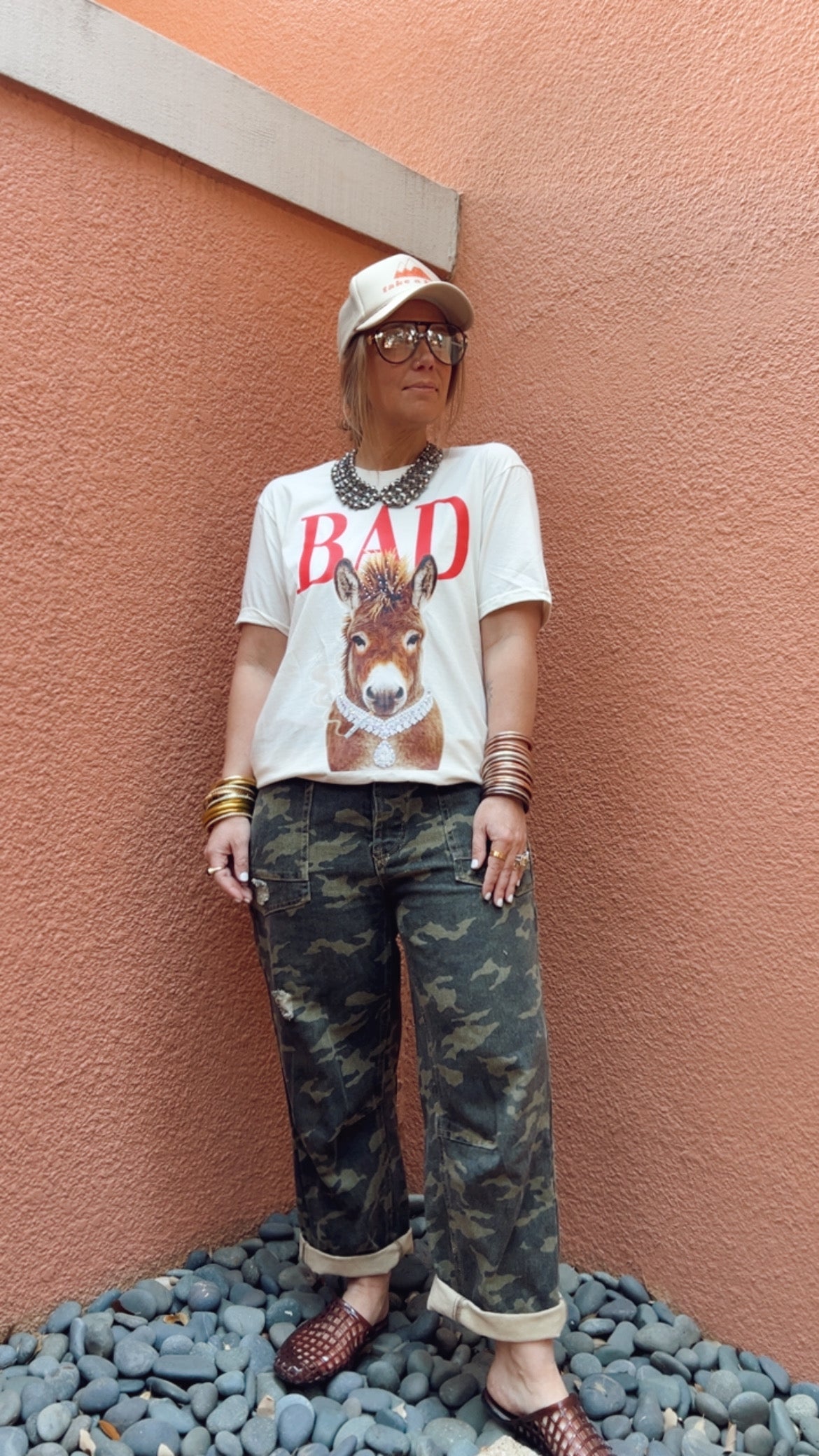 Bad A Crystal Graphic Tee
