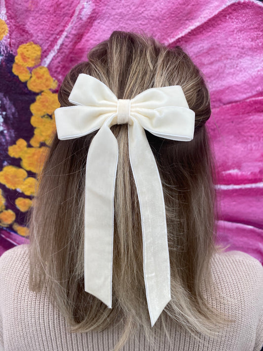 Velvet Ribbon Bow Hair Clips