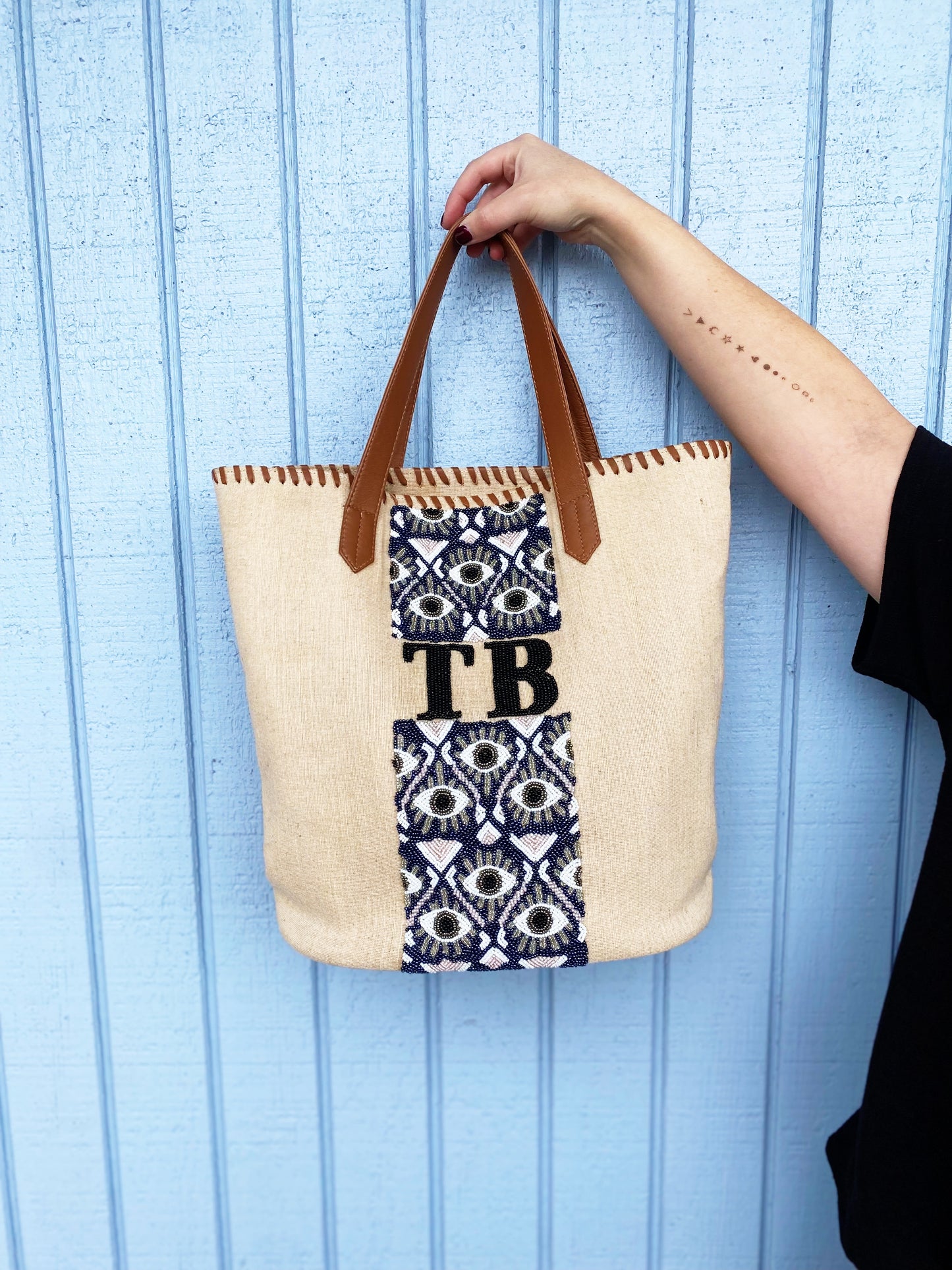Custom Beaded Tote Bag