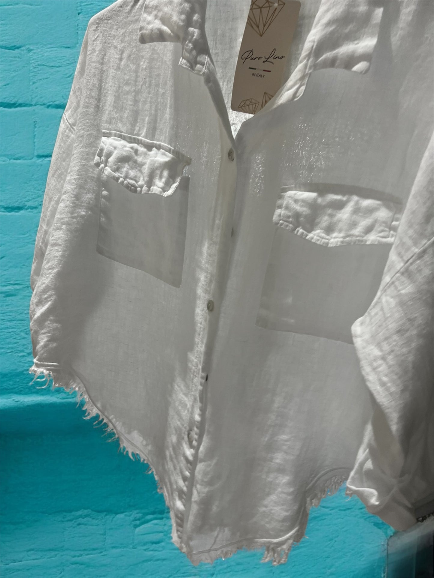 Lilly Distressed Top in White