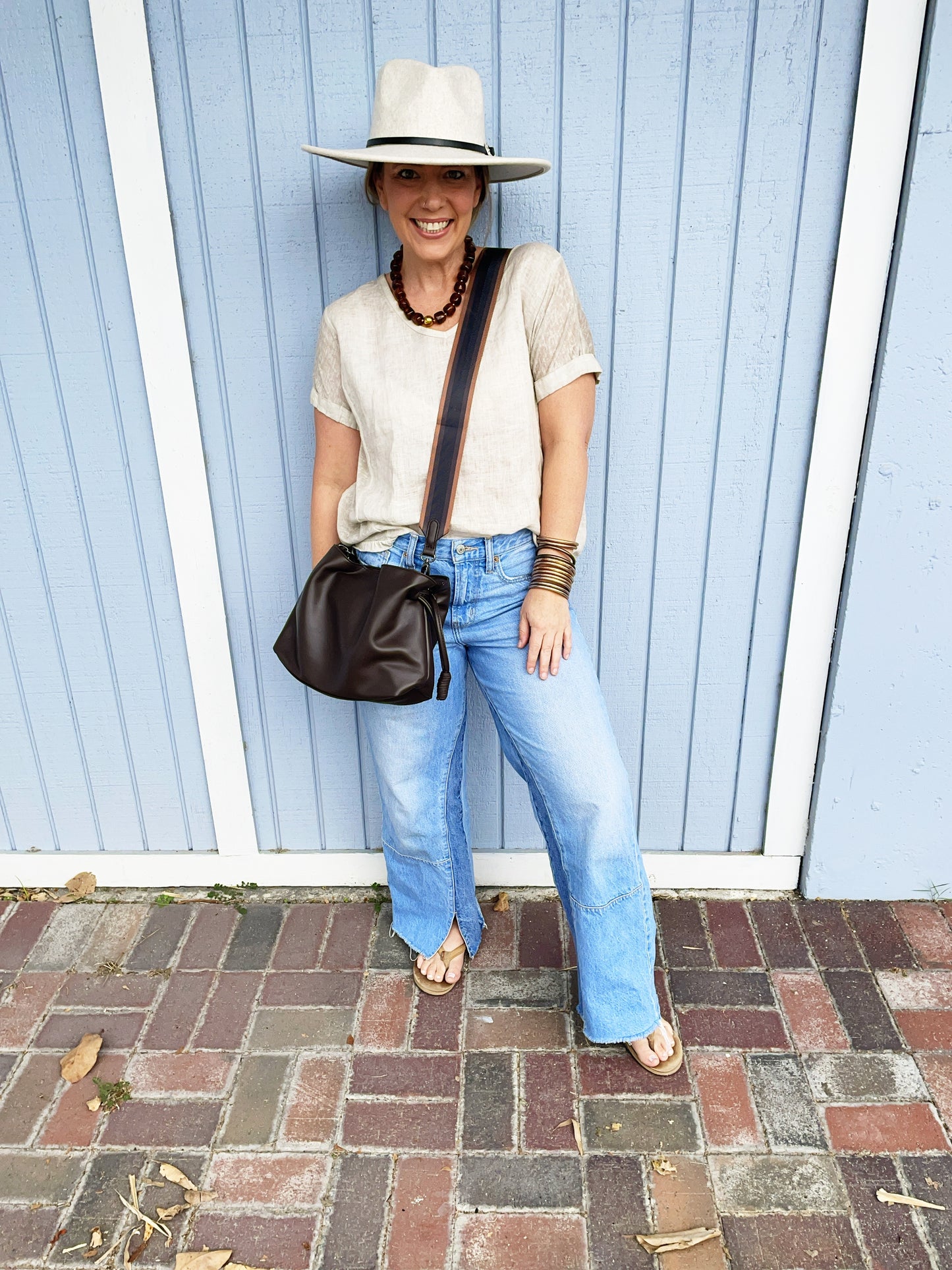 Taylor Convertible Crossbody- Chocolate Vegan Leather