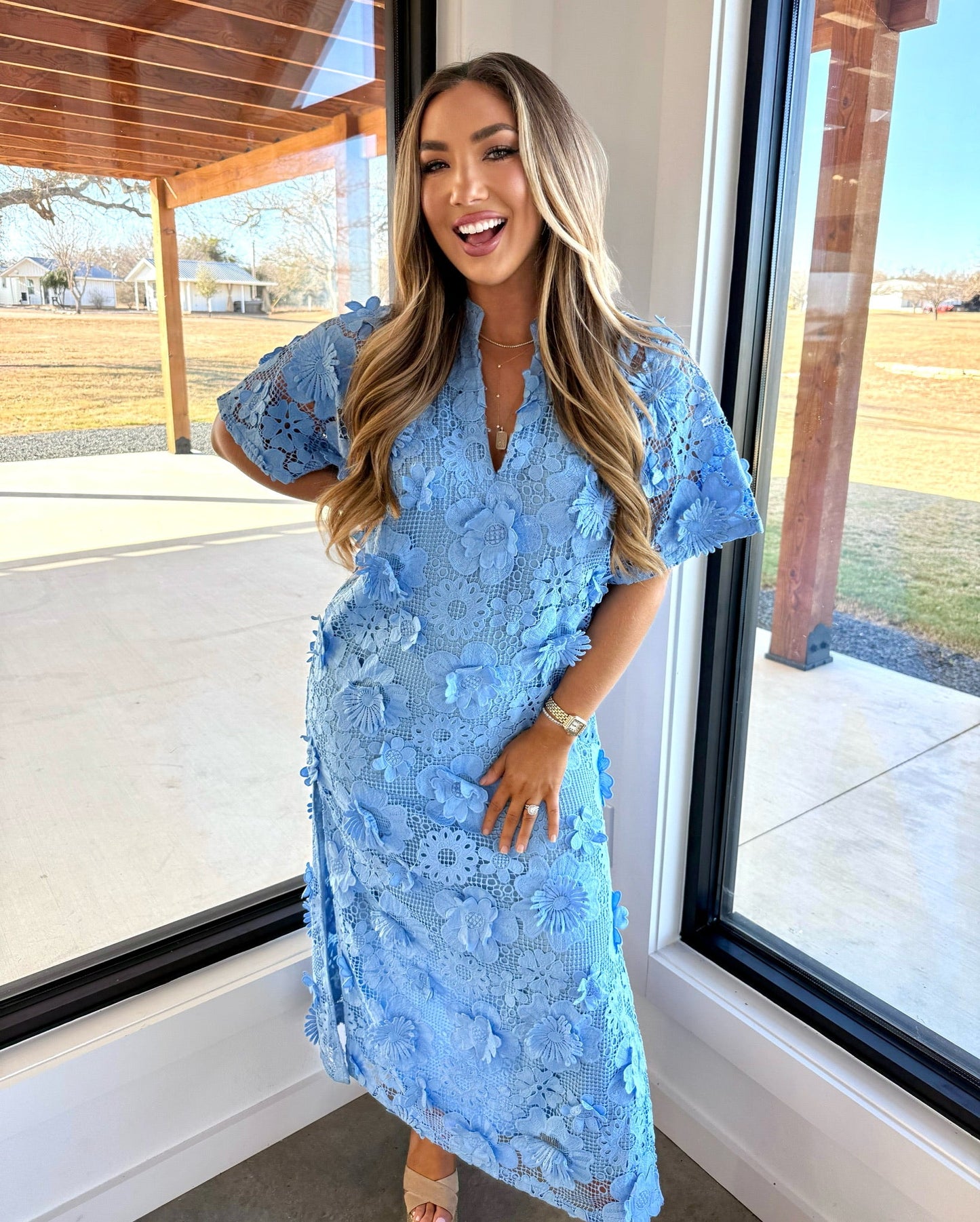 Leighton Maxi Dress - Blue Blossom