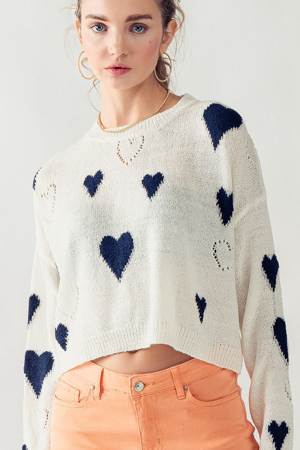 Navy and cream Lost in Love Sweater