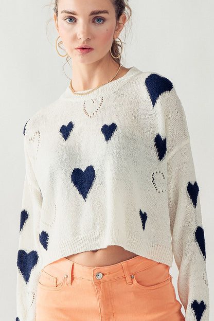 Navy and cream Lost in Love Sweater