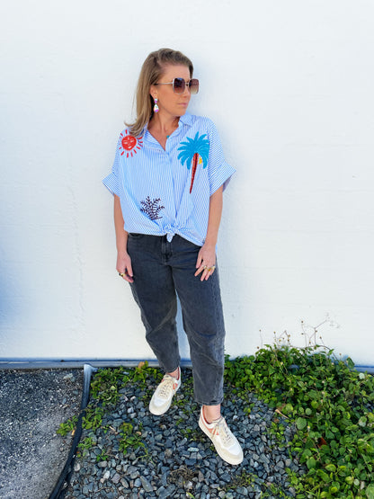 Ericka Top- Light Blue