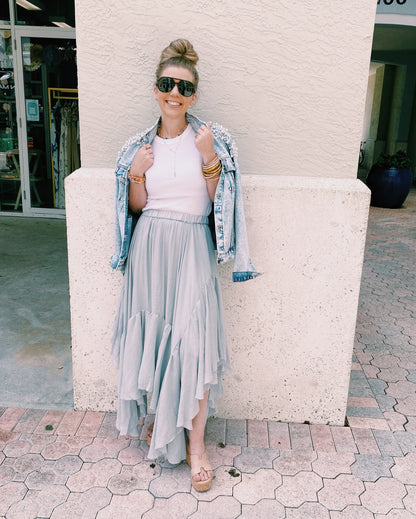 Pearl Gray Skirt *FINAL SALE ITEM