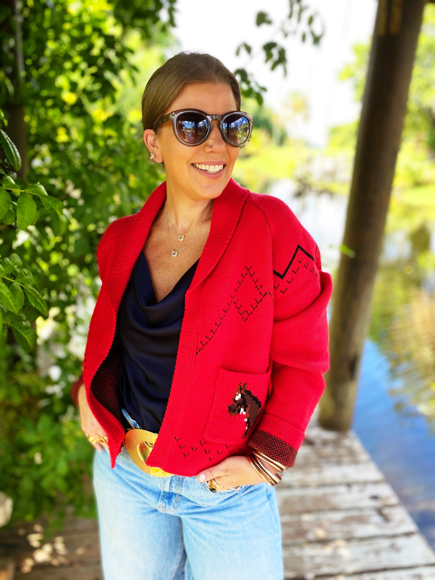 Giddyup Sweater in Red