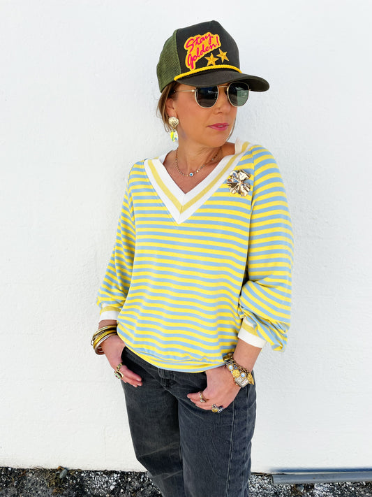 Stripe Sweater Yellow & Blue *FINAL SALE