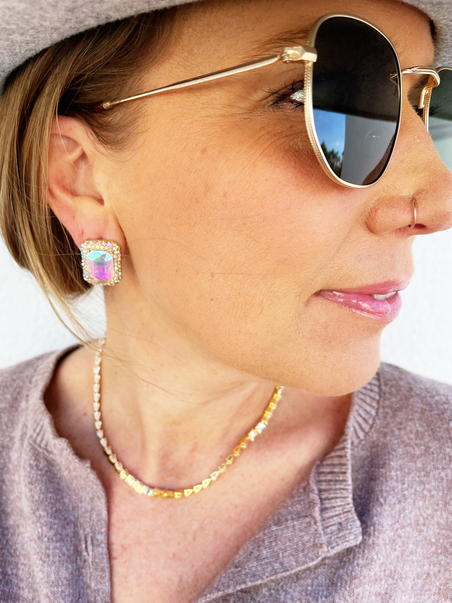 Emma Earrings in Iradescent Gold *FINAL SALE