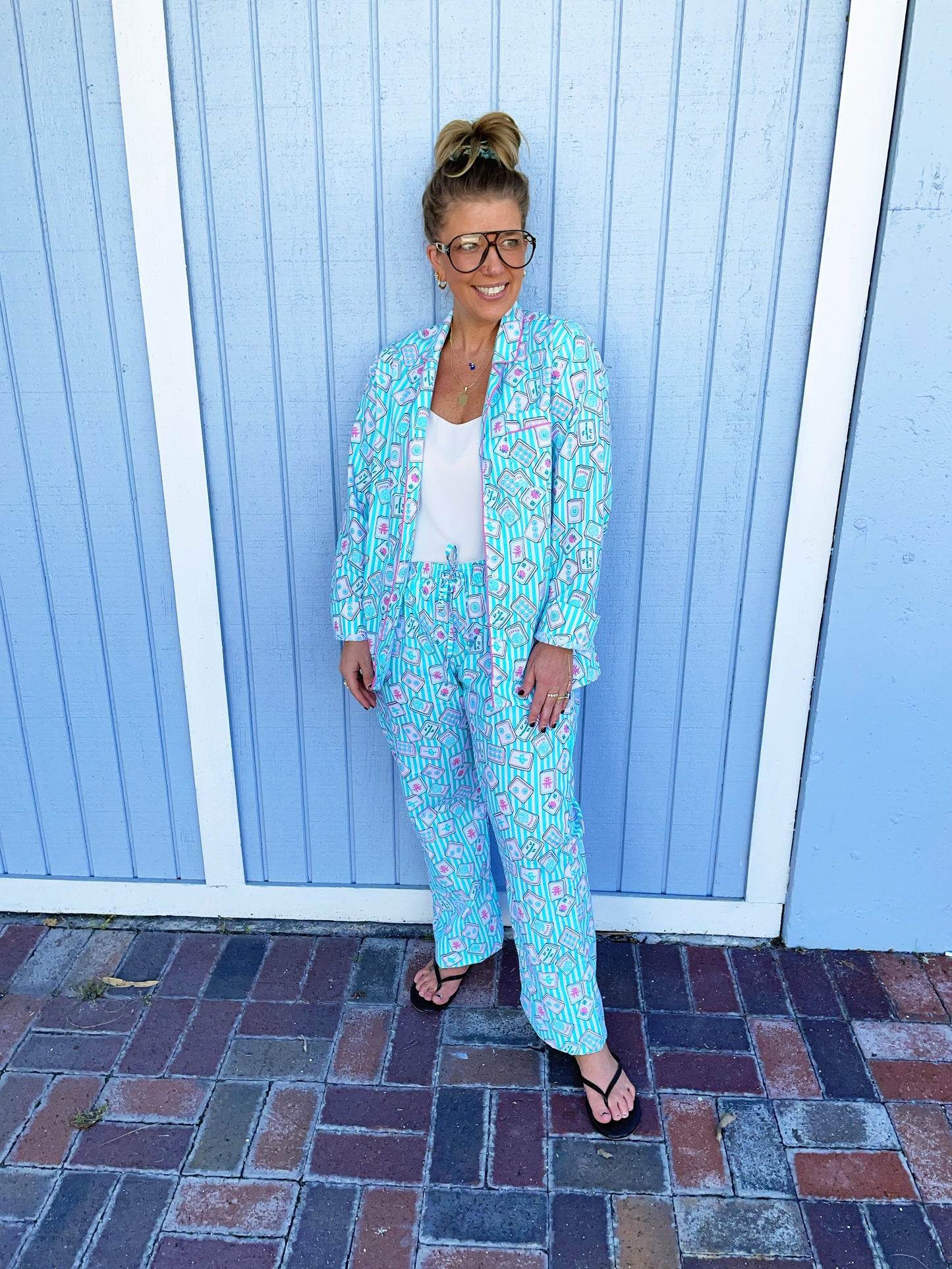 Mahjong Pants & Long Sleeve Pajama