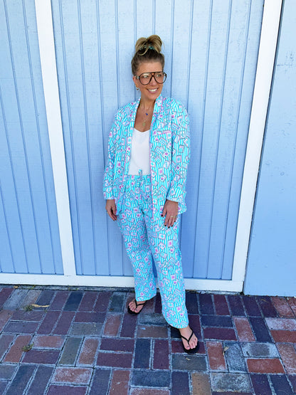 Mahjong Pants & Long Sleeve Pajama