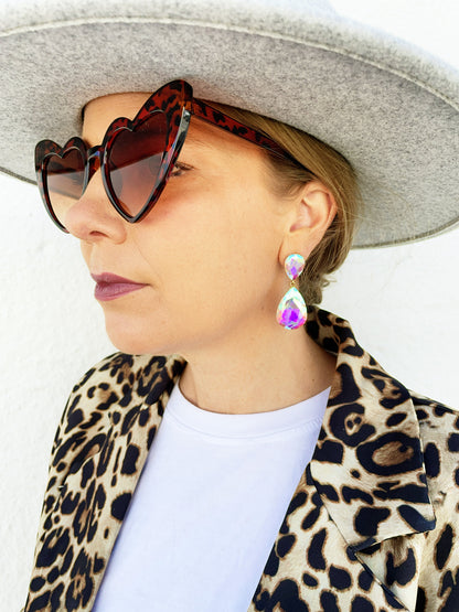 Meadow Earrings- Clear Rainbow