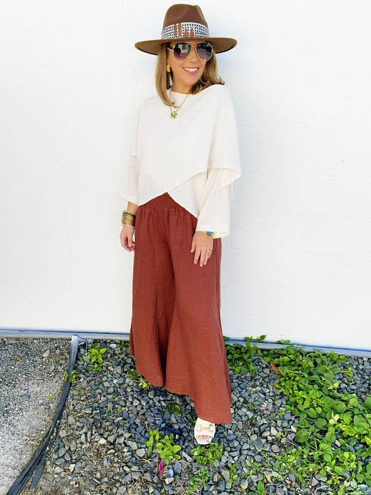 Maggie Pant in Deep Terrocata