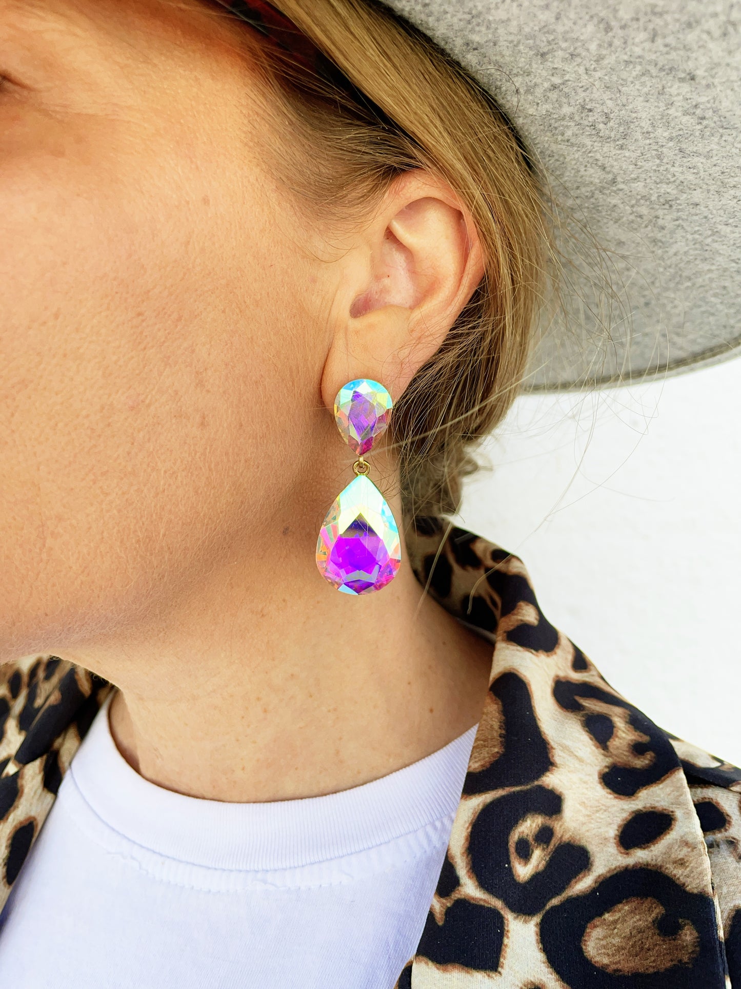 Meadow Earrings- Clear Rainbow