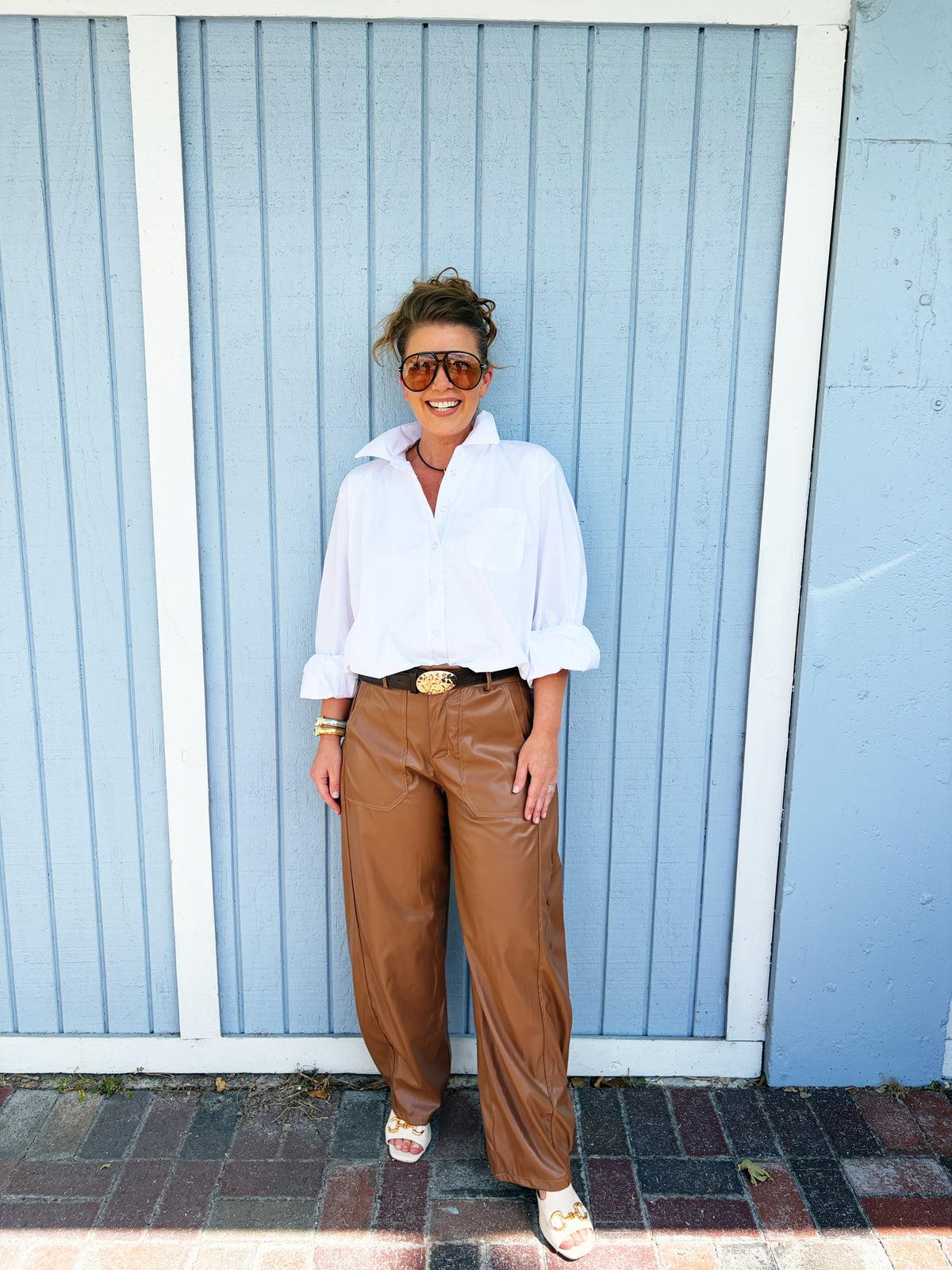 Barrel Vegan Leather Pants