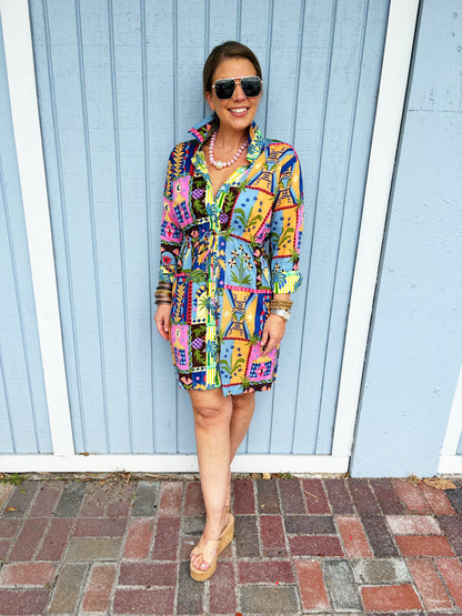 Mystic Print Claudette Tie Dress
