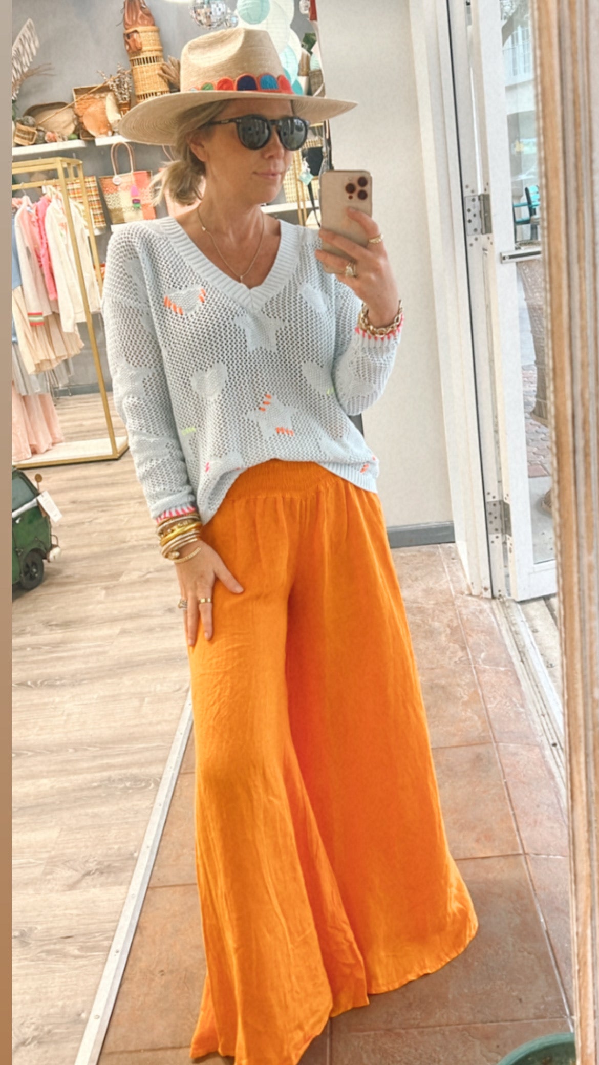 Orange Palazzo pants