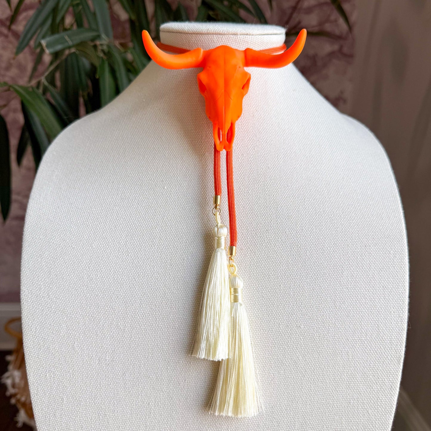 Longhorn Bolo Burnt Orange with Burnt Orange & Ivory