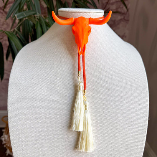 Longhorn Bolo Burnt Orange with Burnt Orange & Ivory