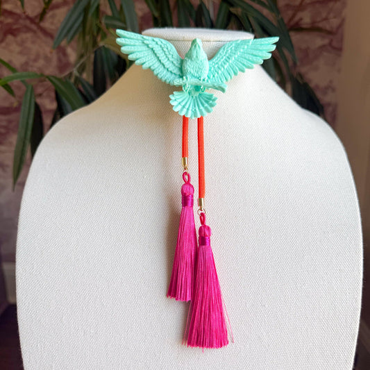Eagle Bolo Turquoise with Solar Orange & Fuchsia
