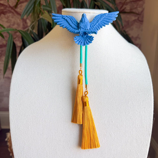 Eagle Bolo Ocean Blue with Turquoise & Golden Yellow