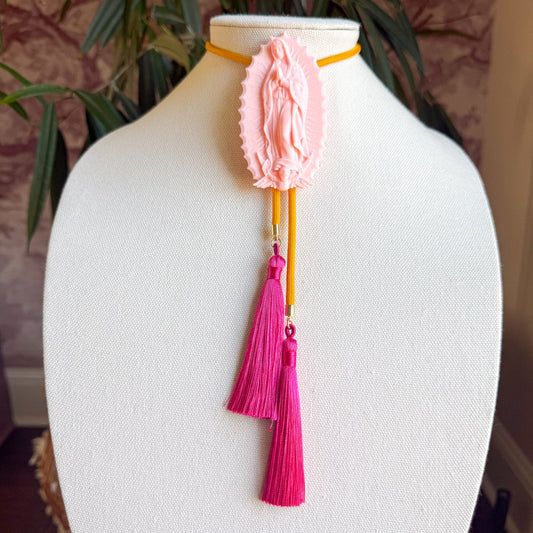 Our Lady of Glitterati Bolo Blush Pink with Golden Yellow & Fuchsia