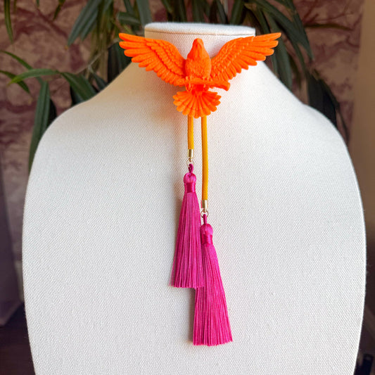 Eagle Bolo Burnt Orange with Golden Yellow & Fuchsia