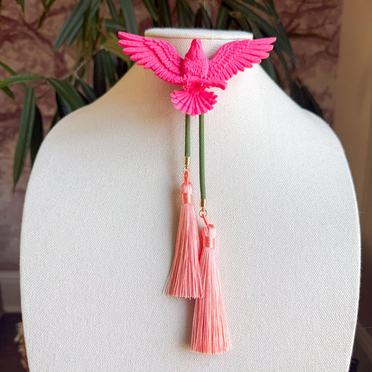 Eagle Bolo Flamingo Pink with Olive & Peach