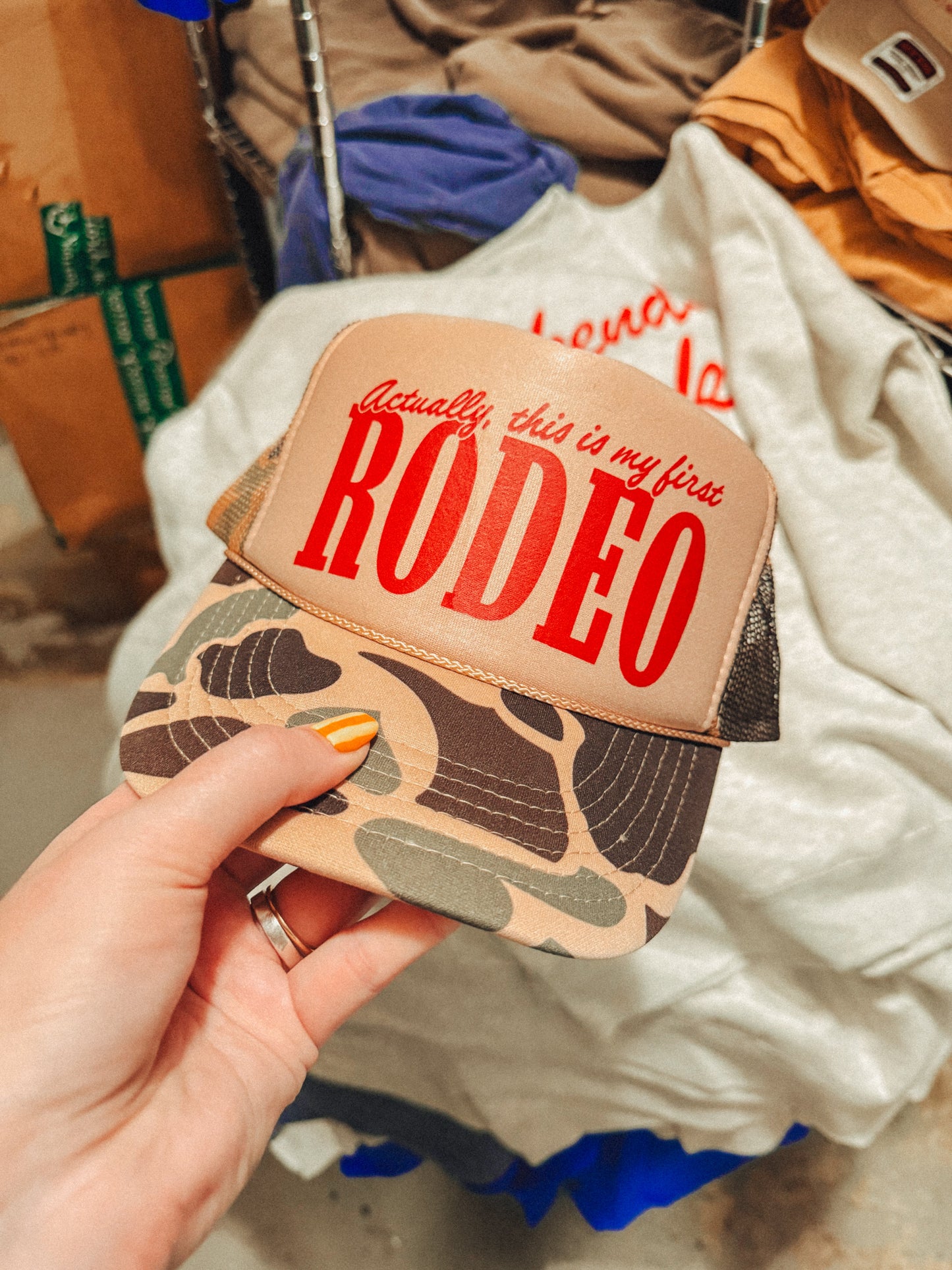 Underground Original Design: Actually this is my First Rodeo, Western Trucker Hat