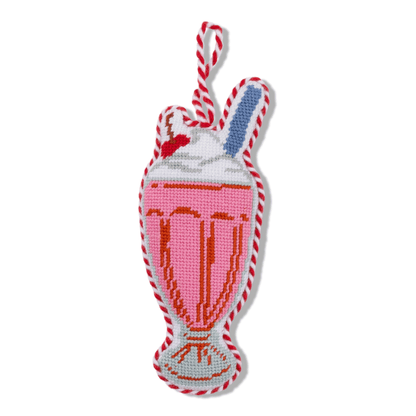 Needlepoint Icon Ornament - Milkshake