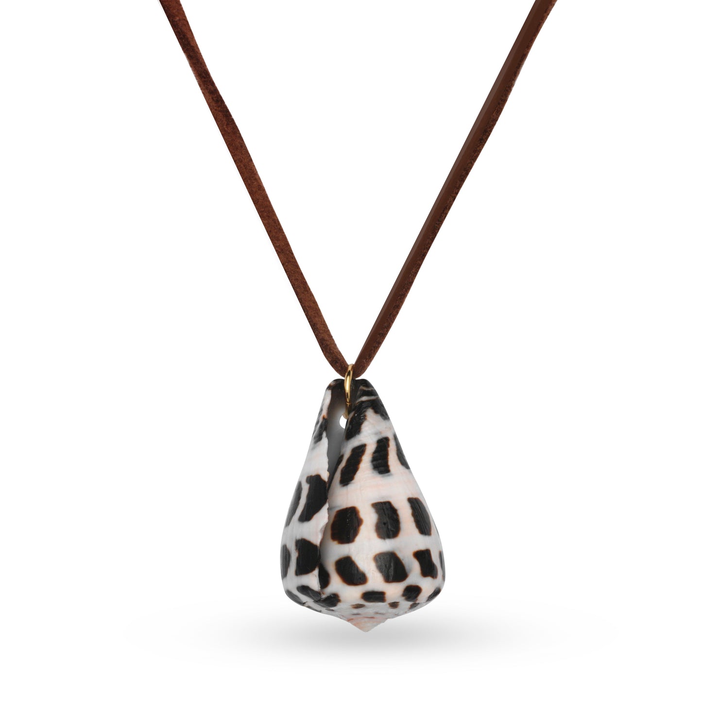 Spotted Seashell Suede Necklace