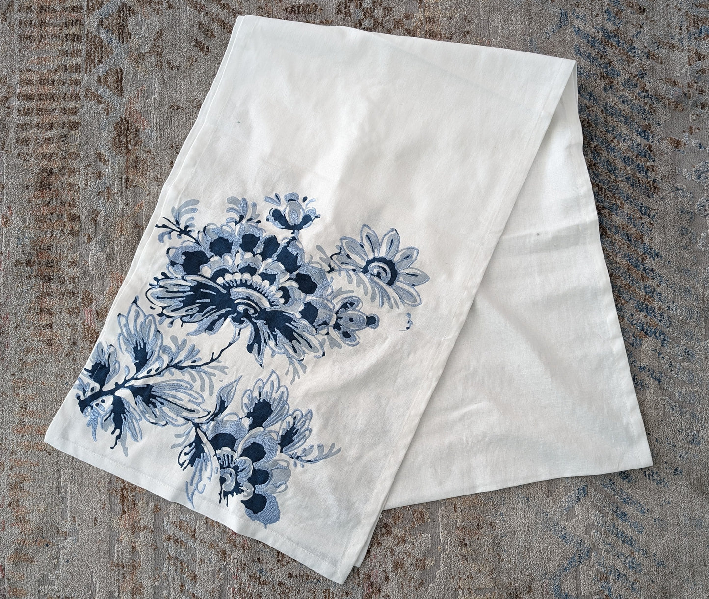 Perennial Blue Table Runner *FINAL SALE