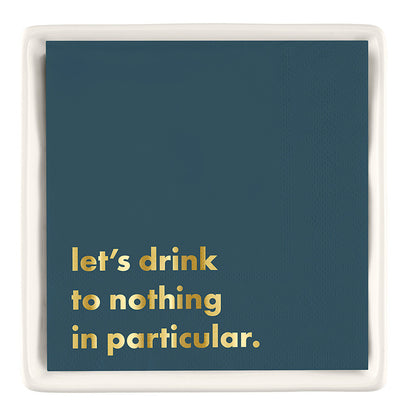 Ceramic Napkin Tray + Napkins - Let's Drink PREORDER EARLY FEB