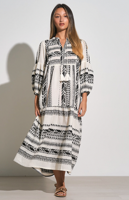 Jesica Dress in Natural Black