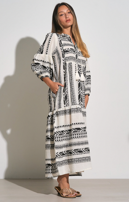 Jesica Dress in Natural Black