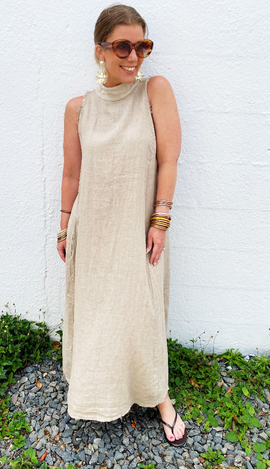 Jenny Dress Dark Sand