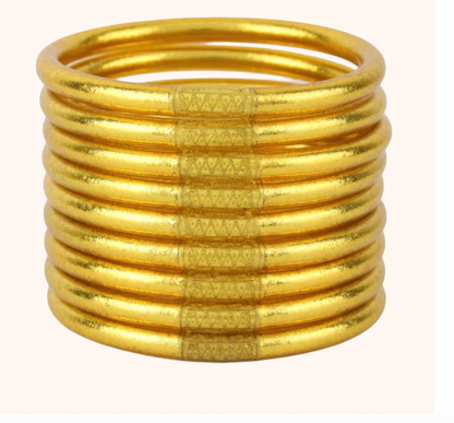 Gold All Weather Bangles® (Set of 9) - Serenity Prayer