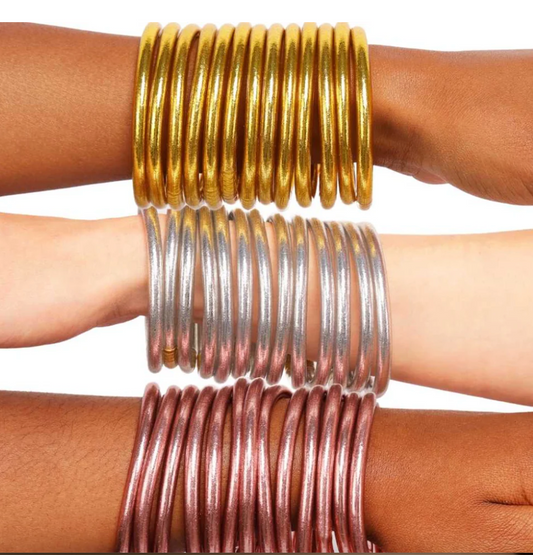 Rose Gold All Weather Bangles® (Set of 9) - Serenity Prayer