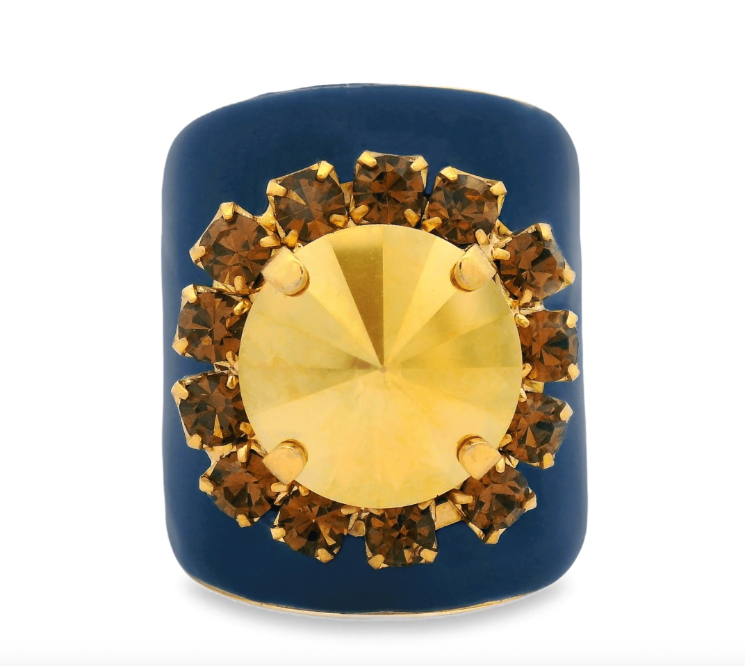 Jacci Rings in Enamel Midnight Express- Navy-