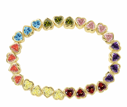 Stretchy Bezel Heart Bracelet
