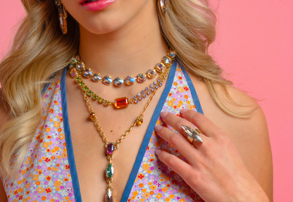 The Sofia Necklace in Green Mix