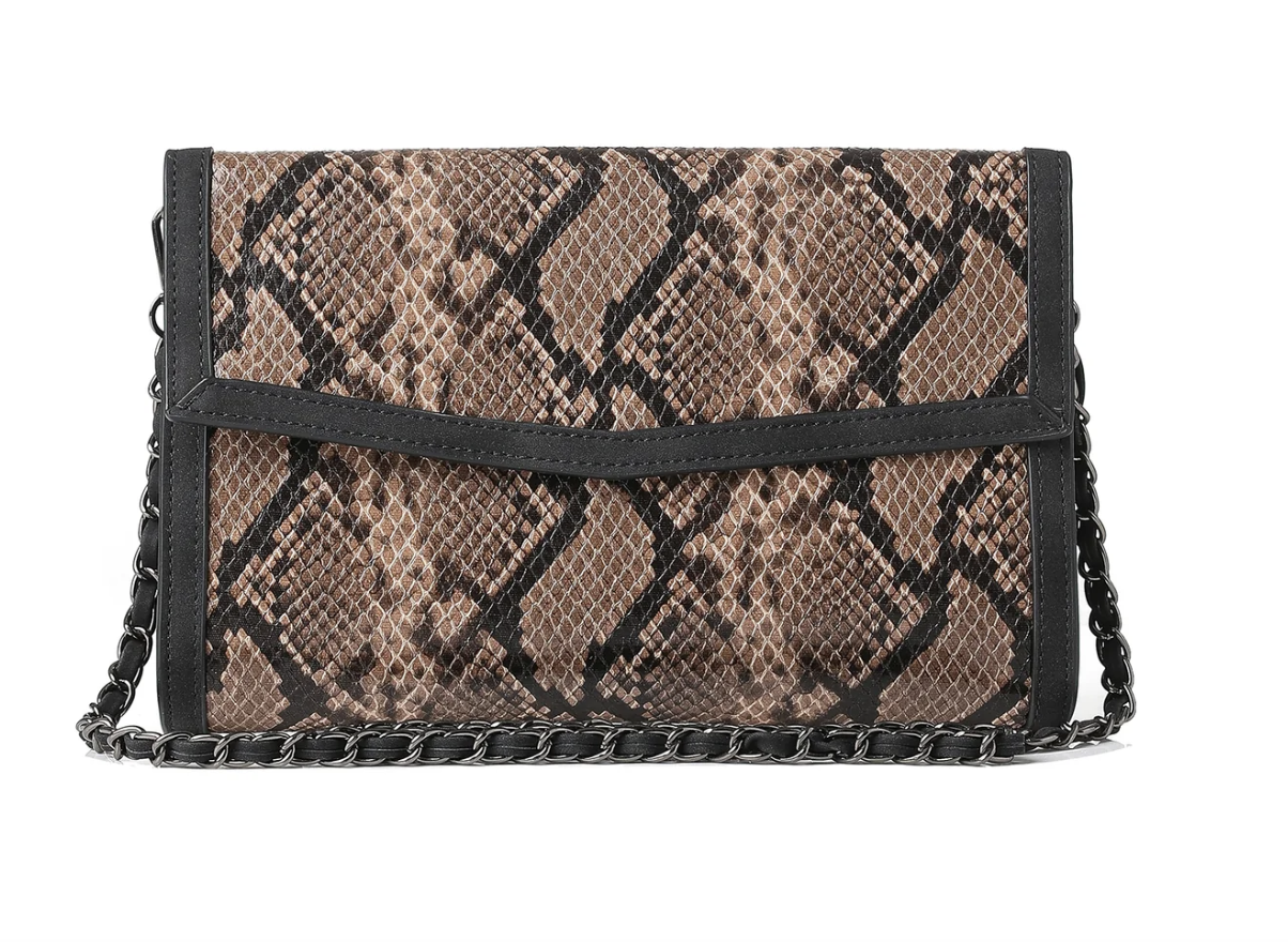 Beth Clutch- Brown Python