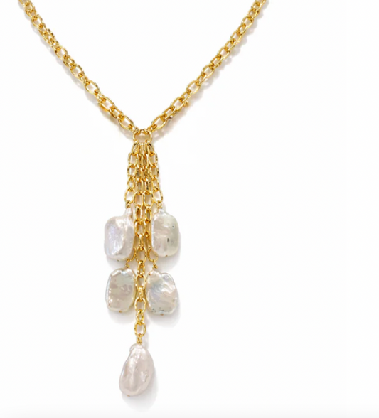 Mykonos Tassel Pearl Necklace