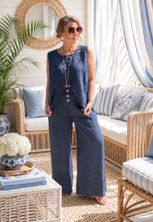 Katie Button Set in Navy
