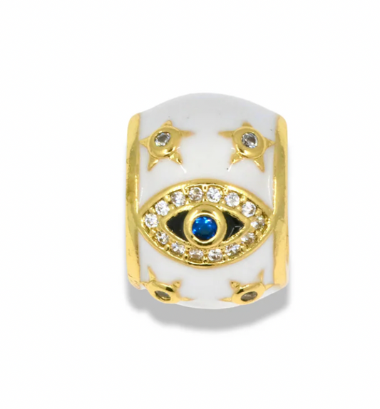 Mystic Evil Eye Spacer Charm- White