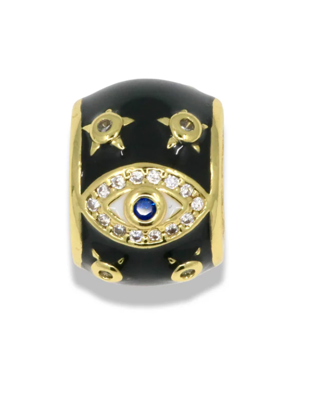 Mystic Evil Eye Spacer Charm- Black